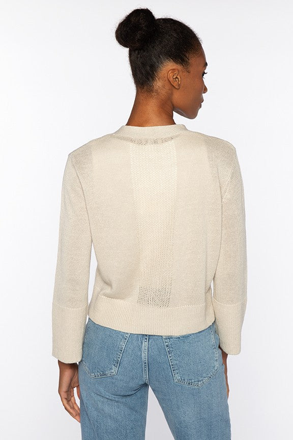 VEE BUTTON CARDIGAN-PEBBLE-XS-Kinross Cashmere-Levy's Clothier