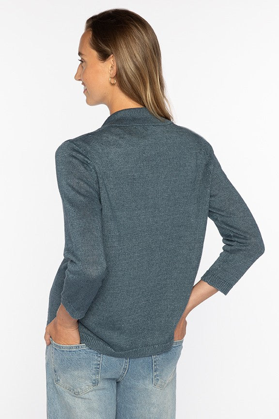EASY NOTCH COLLAR CARDIGAN-BERRY-XS-Kinross Cashmere-Levy's Clothier
