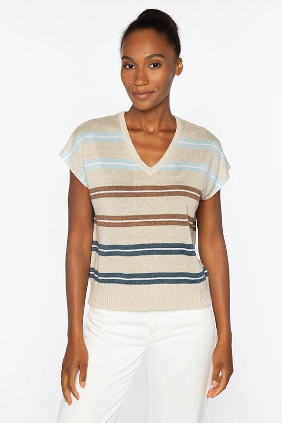 CAP SLEEVE VEE-BERRY-XS-Kinross Cashmere-Levy's Clothier