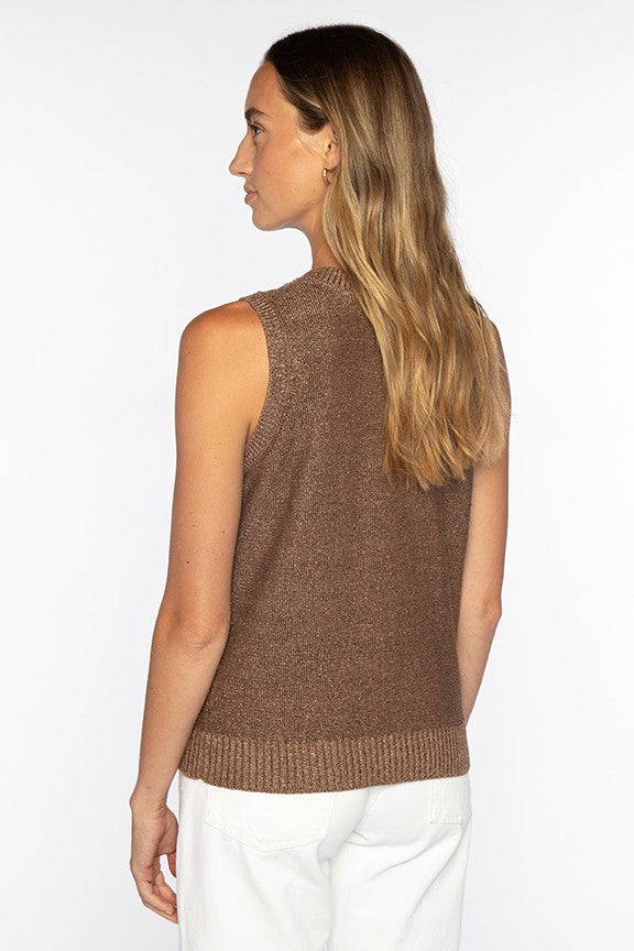 OPEN TEXTURE LUREX TANK-INK-XS-Kinross Cashmere-Levy's Clothier