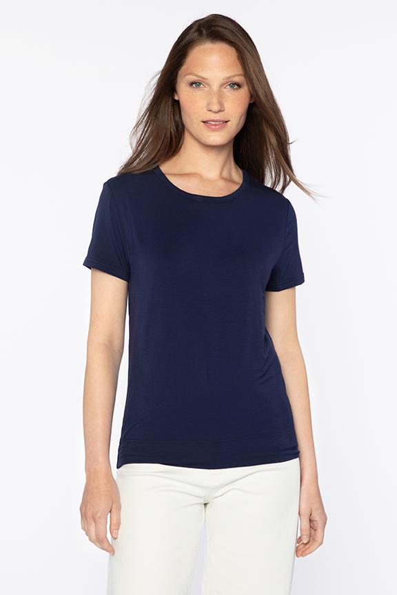 BAMBOO SHORTSLEEVE CREW-BLACK-XS-Kinross Cashmere-Levy's Clothier