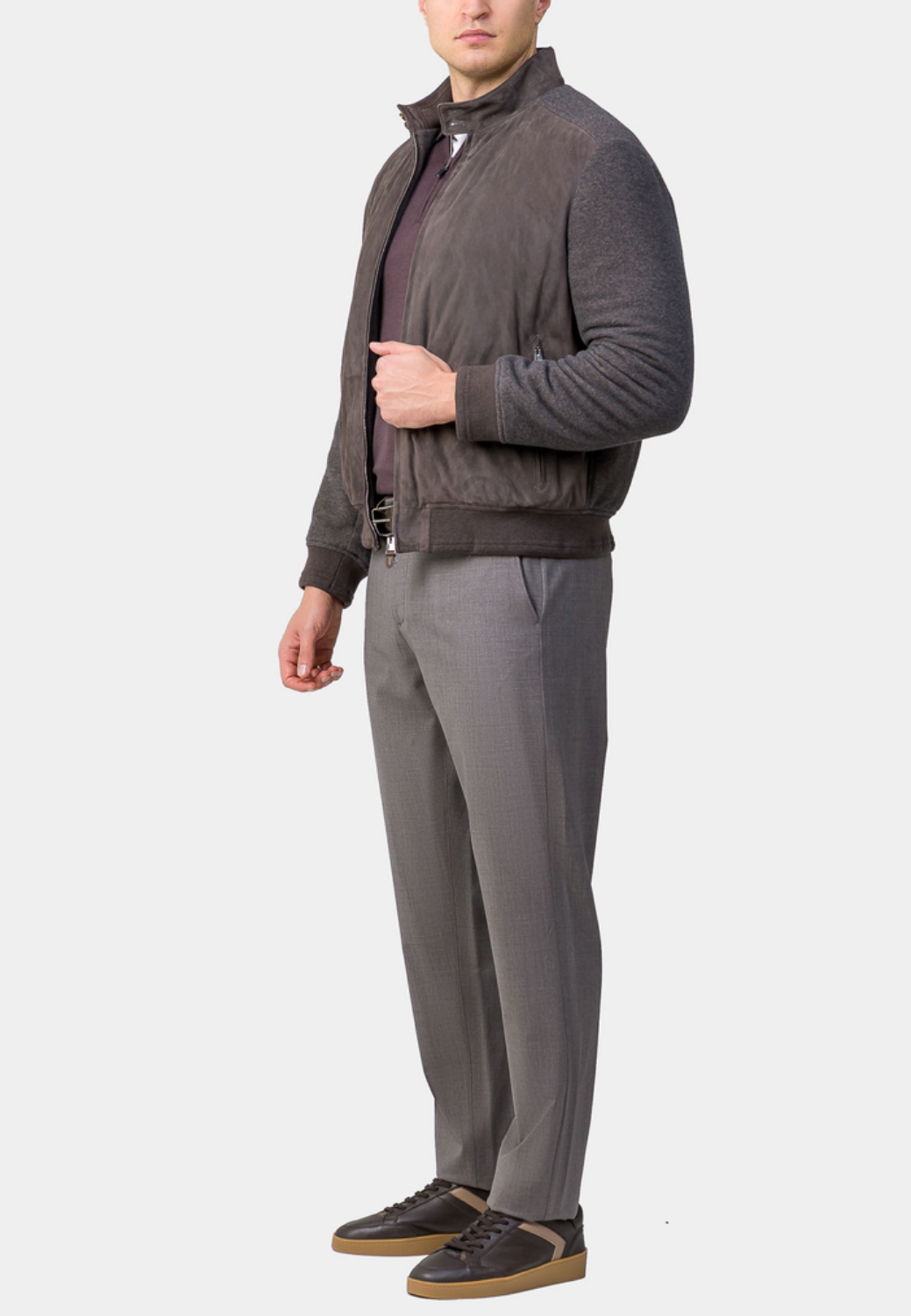 Jacket with Suede Inserts-52-1/REG-CANALI MILANO-Levy's Clothier