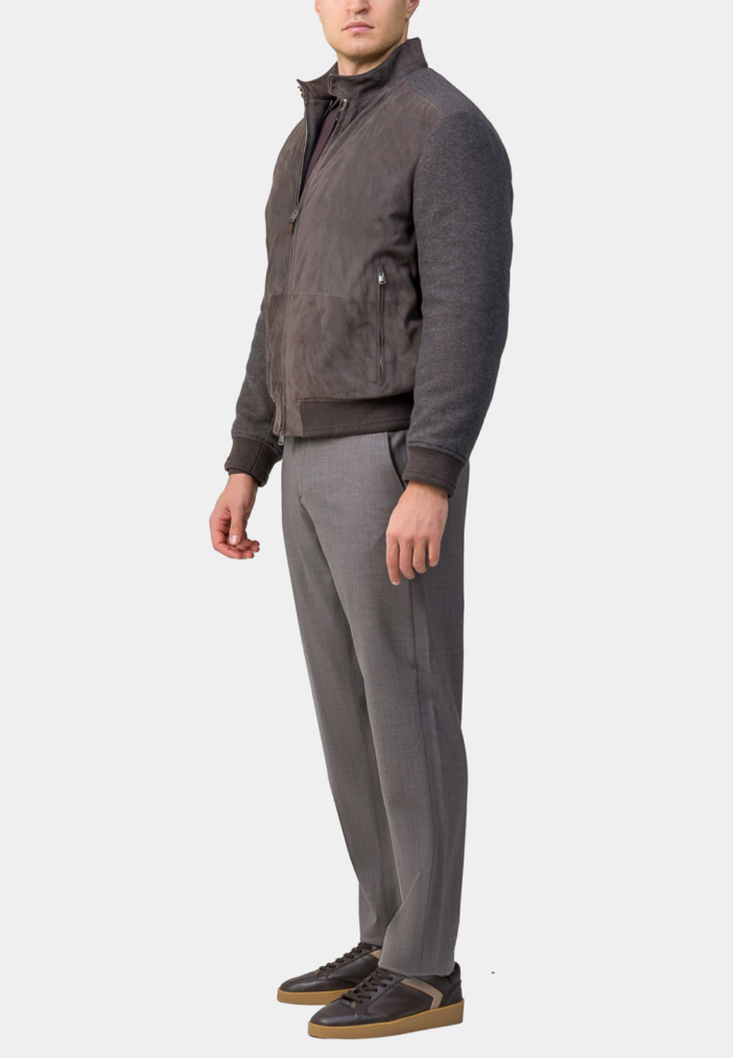 Jacket with Suede Inserts-52-1/REG-CANALI MILANO-Levy's Clothier