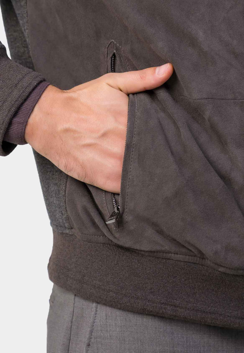 Jacket with Suede Inserts-52-1/REG-CANALI MILANO-Levy's Clothier