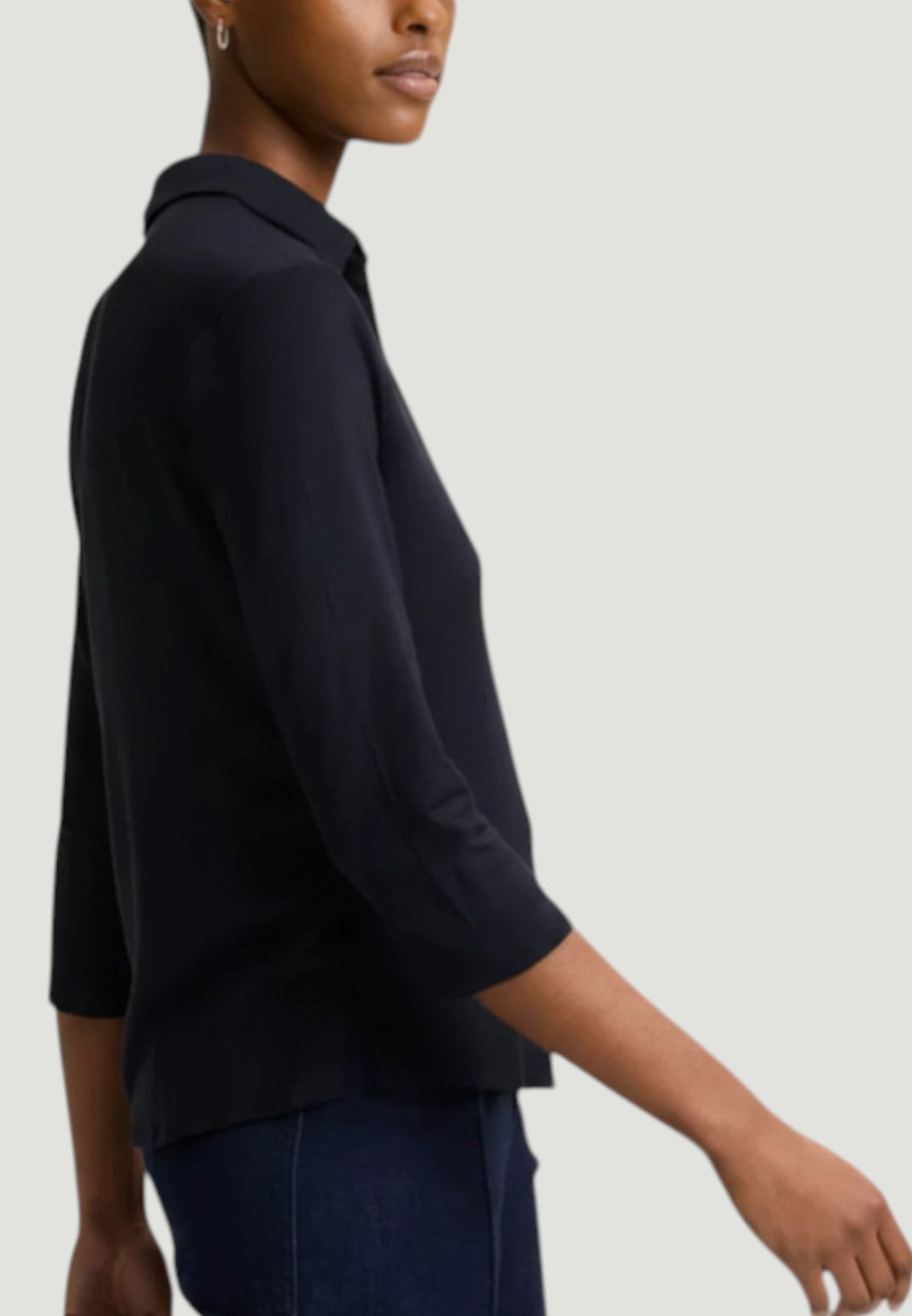 Soft Touch 3/4 Sleeve Semi Relaxed Shirt-XS-MARINE-MAJESTIC TEES-Levy's Clothier