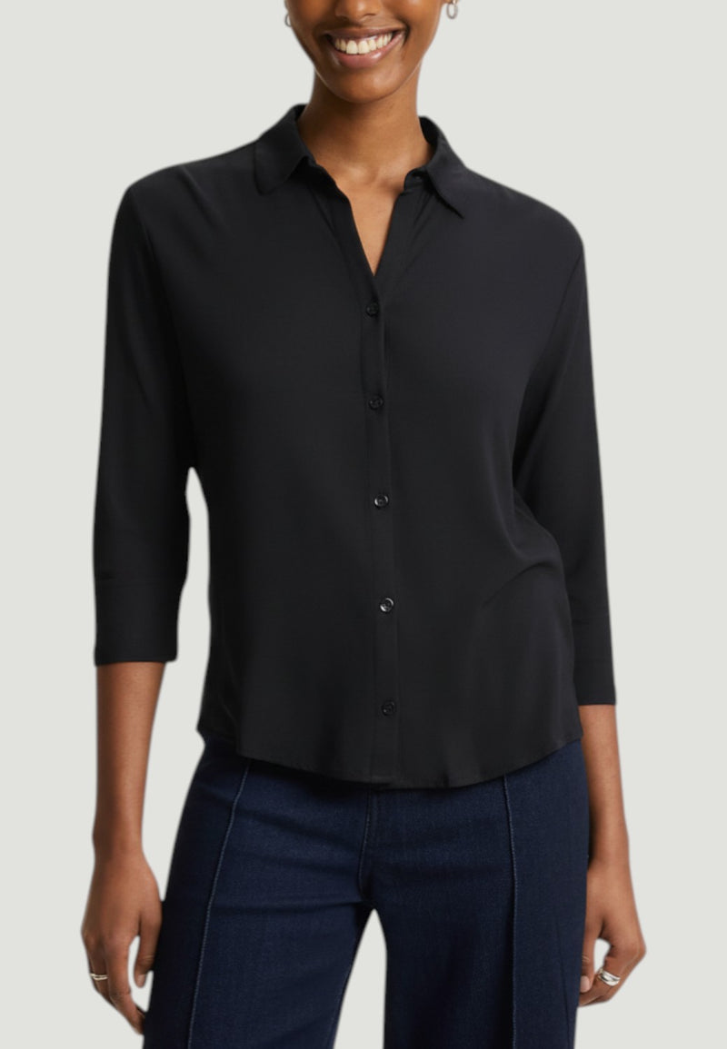 Soft Touch 3/4 Sleeve Semi Relaxed Shirt-XS-MARINE-MAJESTIC TEES-Levy's Clothier