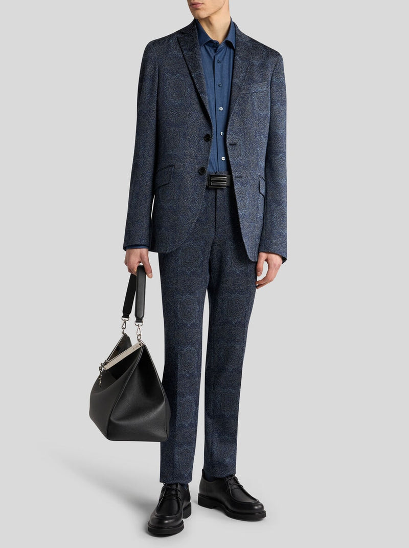 Single Breasted Jacquard Jersey Jacket-52-REG-ETRO-Levy's Clothier