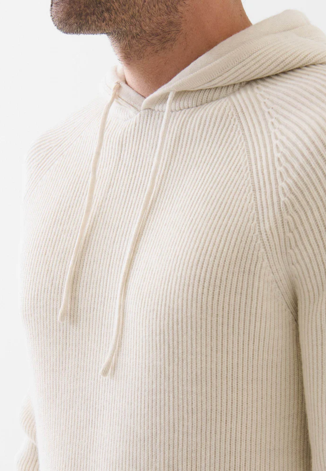 Merino Ribbed Hoodie-S-LATTE-PATRICK ASSARAF-Levy's Clothier