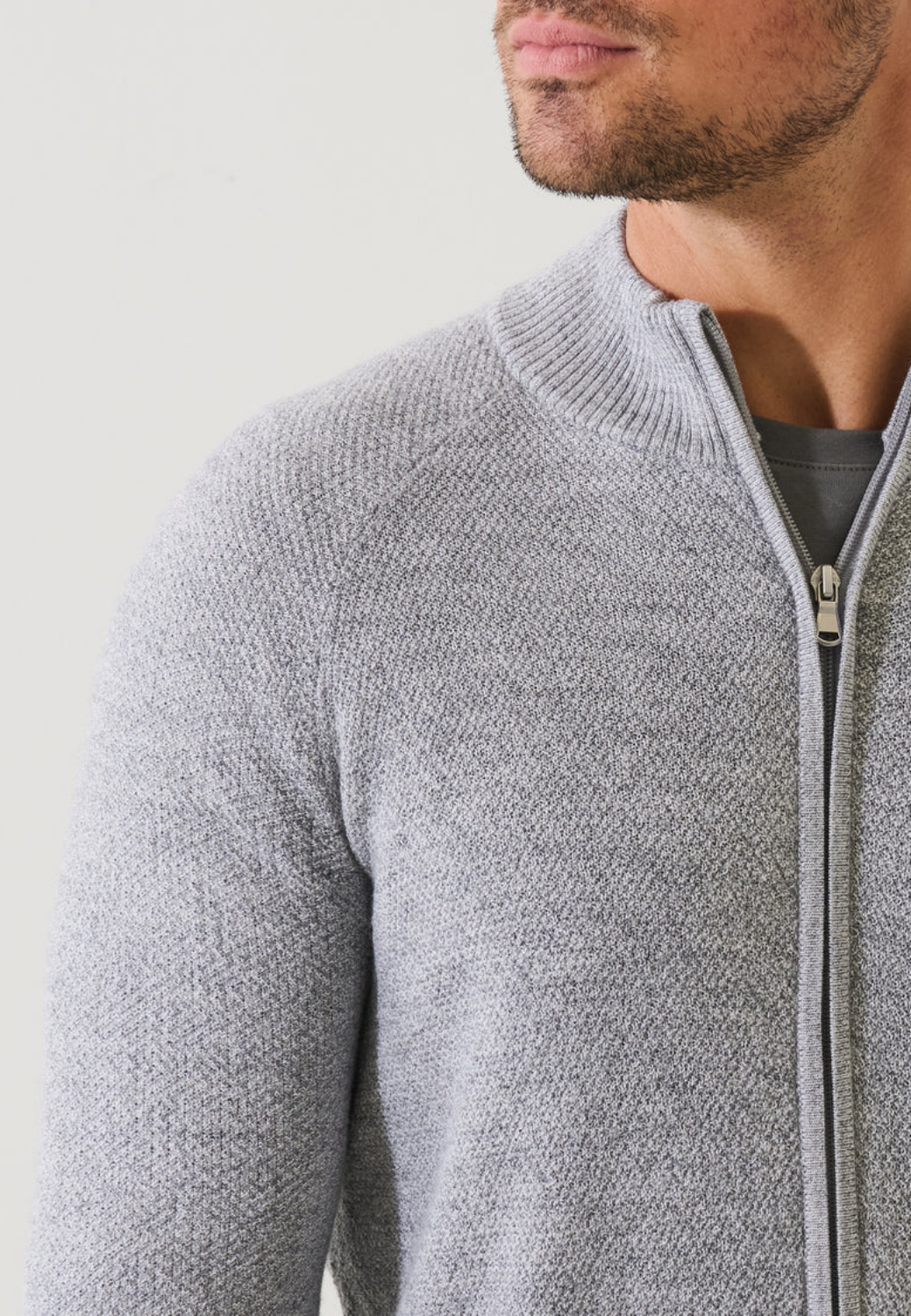 Merino Seed Stitch Full-Zip Cardigan-M-COSMOS BLUE-PATRICK ASSARAF-Levy's Clothier