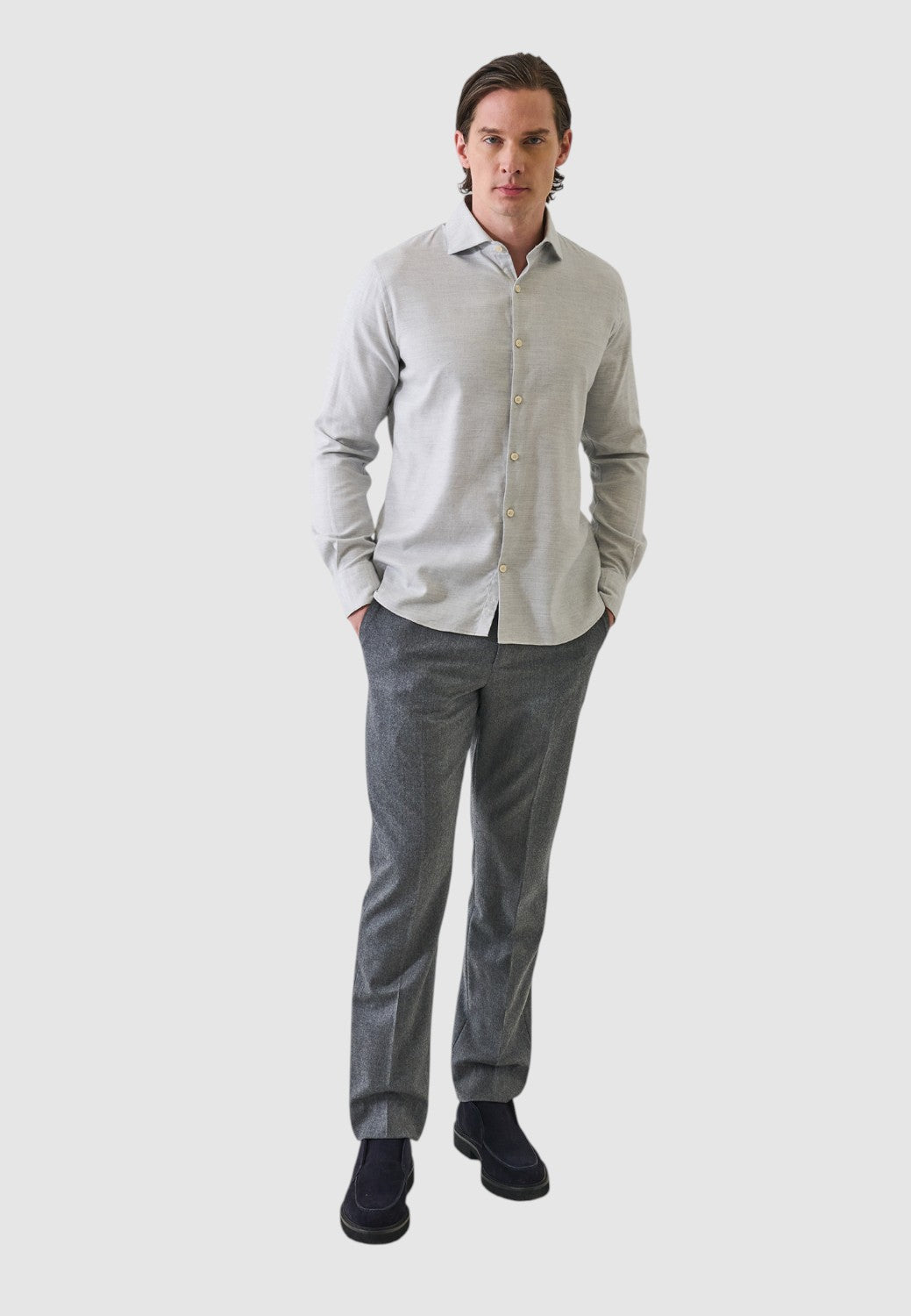 Tailored Flannel Shirt-M-OMAN-PATRICK ASSARAF-Levy's Clothier