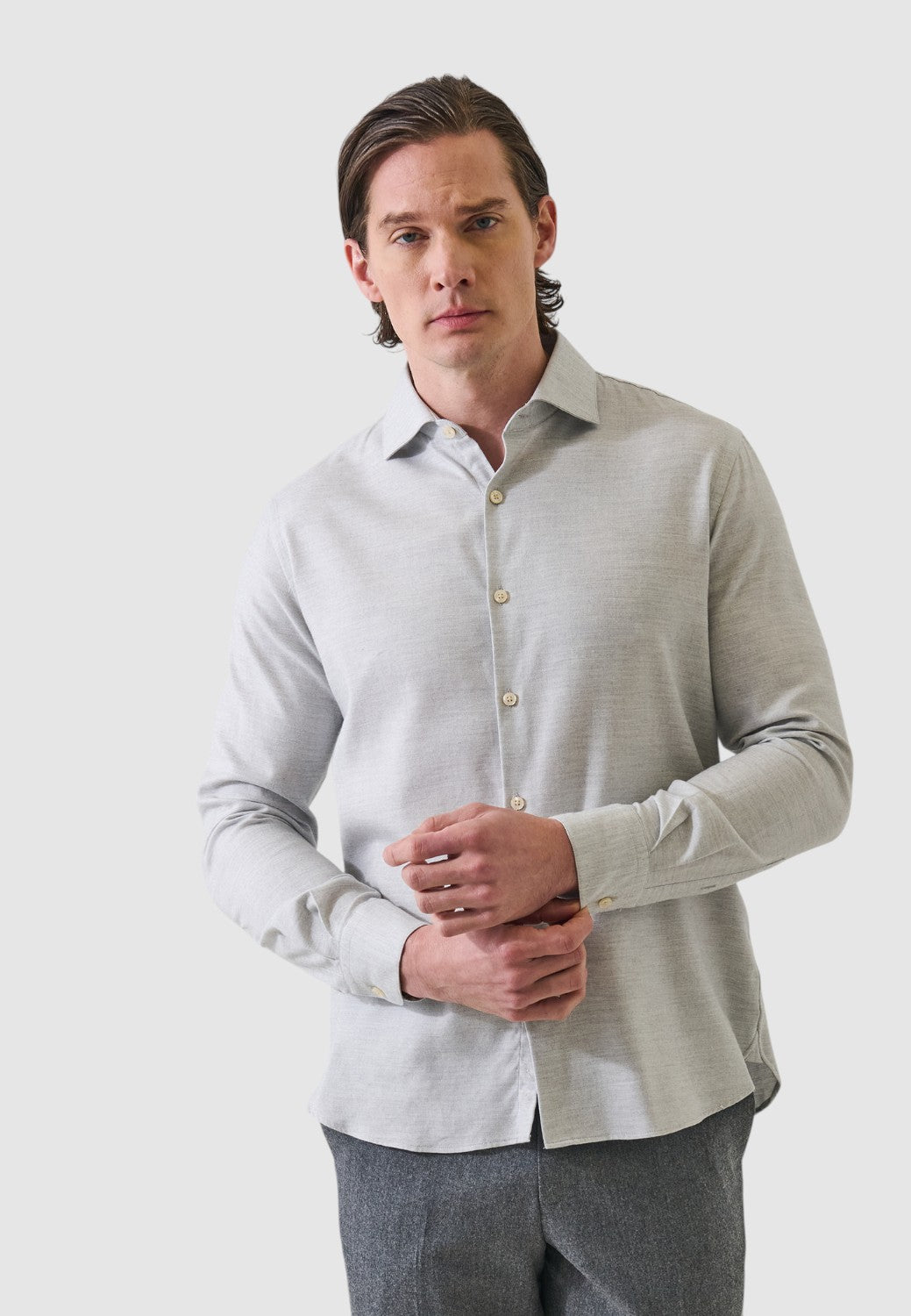 Tailored Flannel Shirt-M-OMAN-PATRICK ASSARAF-Levy's Clothier