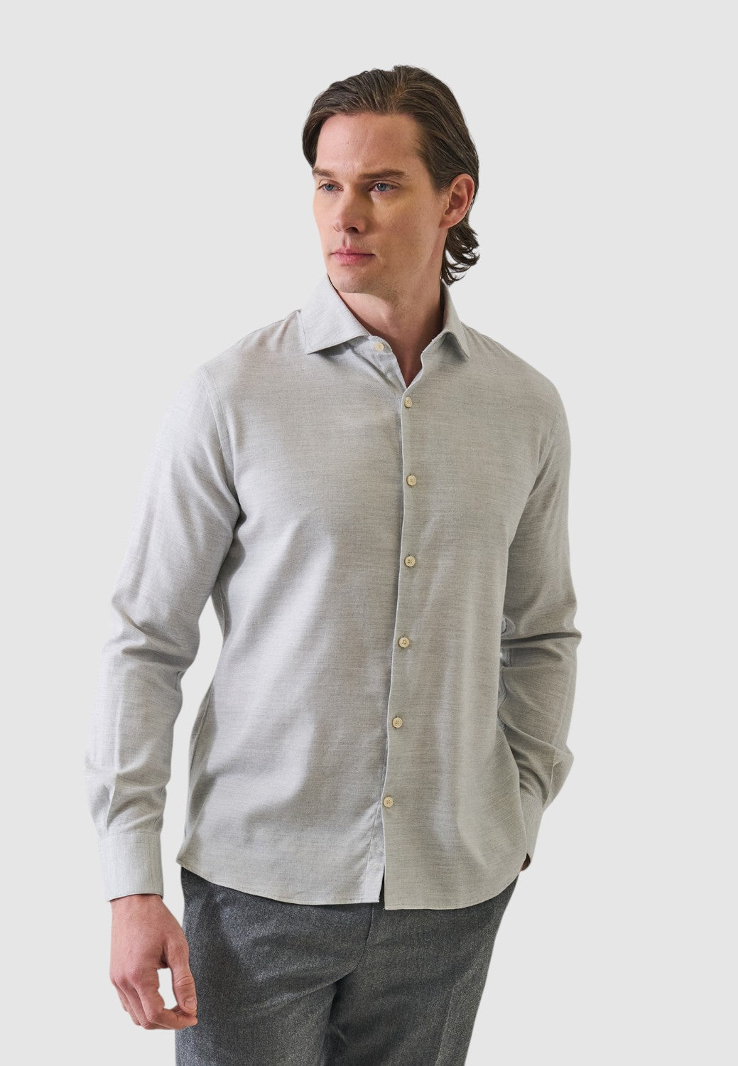 Tailored Flannel Shirt-M-OMAN-PATRICK ASSARAF-Levy's Clothier