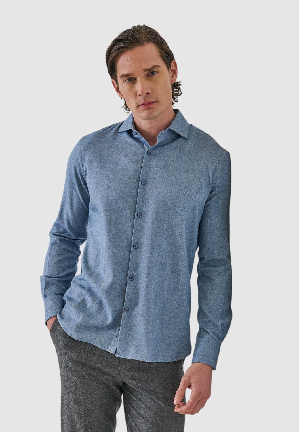 Tailored Flannel Shirt-M-OMAN-PATRICK ASSARAF-Levy's Clothier