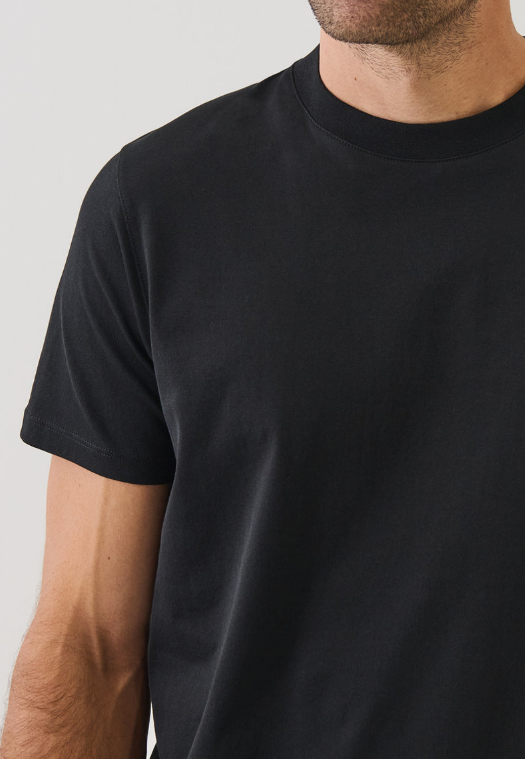Organic Pima Cotton High Neck T-Shirt-M-BLACK-PATRICK ASSARAF-Levy's Clothier