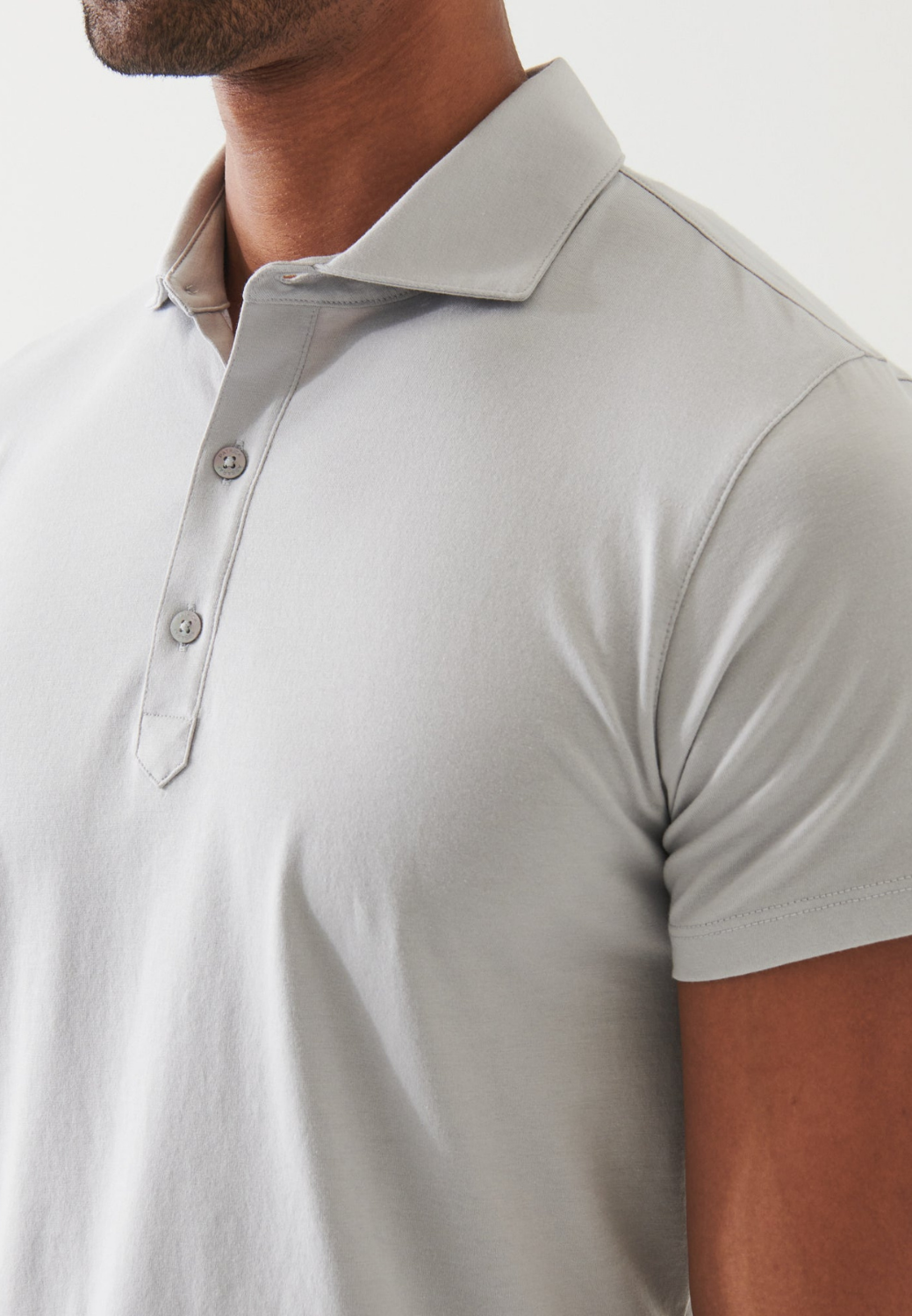 Organic Pima Cotton Polo Shirt-M-LIGHT GREY-PATRICK ASSARAF-Levy's Clothier