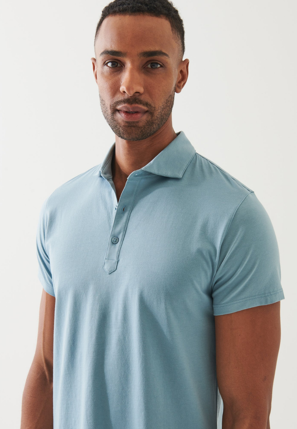 Organic Pima Cotton Polo Shirt-M-LIGHT GREY-PATRICK ASSARAF-Levy's Clothier