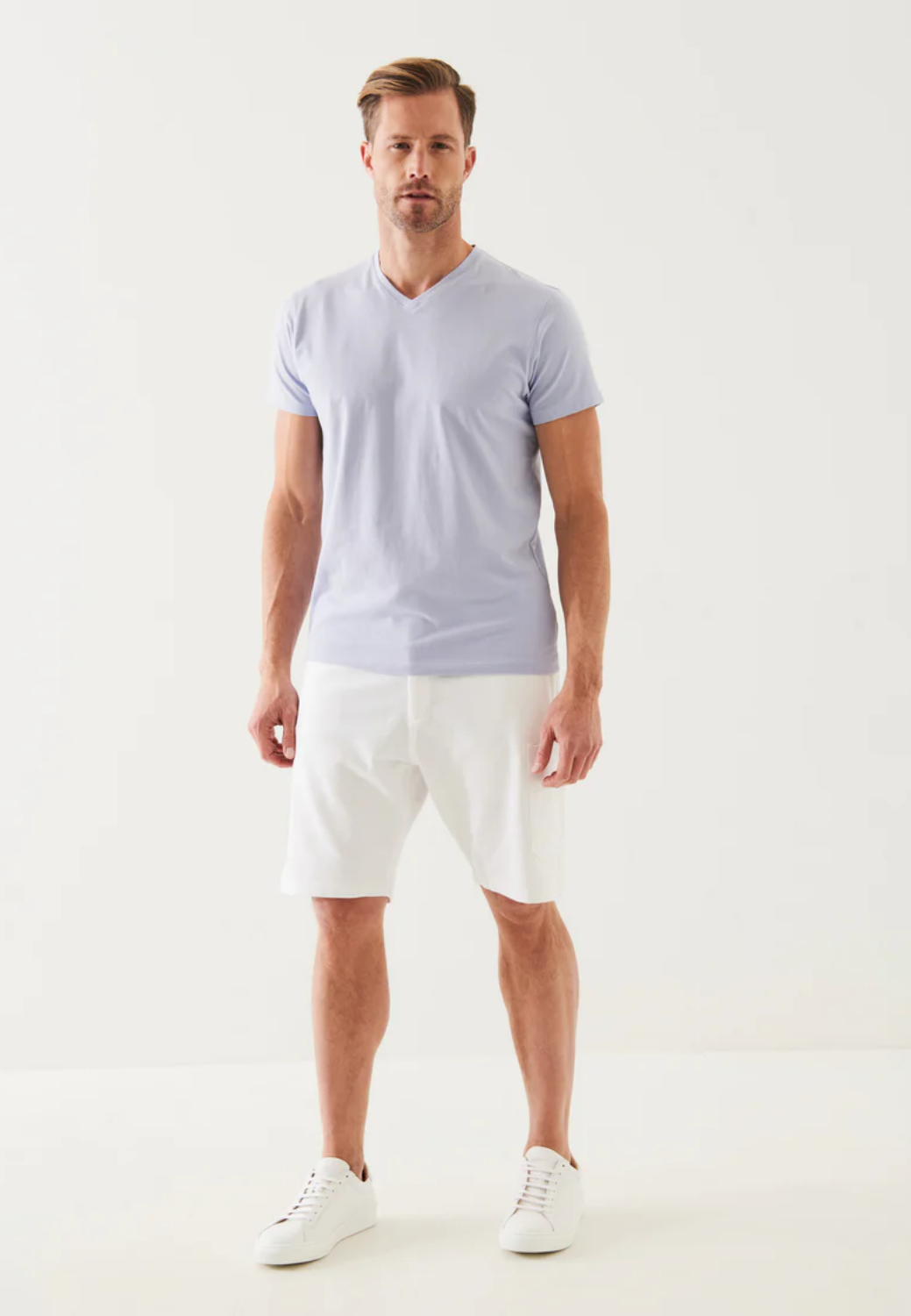 Pima Cotton French Terry Cargo Short-S-WHITE-PATRICK ASSARAF-Levy's Clothier