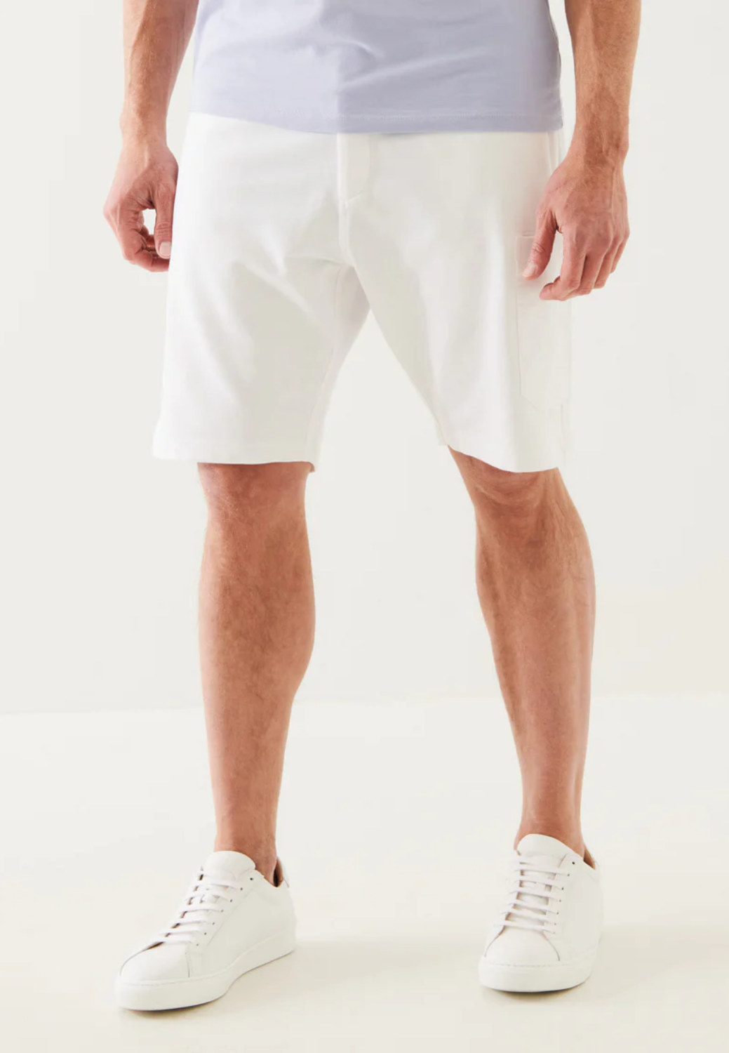 Pima Cotton French Terry Cargo Short-S-WHITE-PATRICK ASSARAF-Levy's Clothier