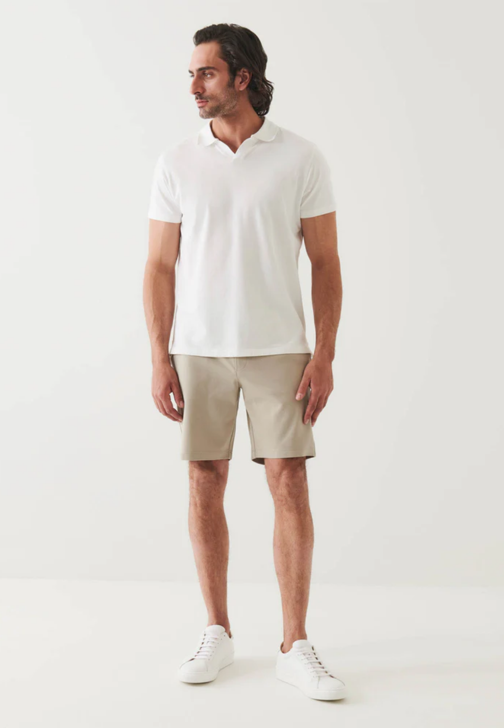 Active Elastic Slim Fit Above-Knee Shorts-S-CANVAS-PATRICK ASSARAF-Levy's Clothier