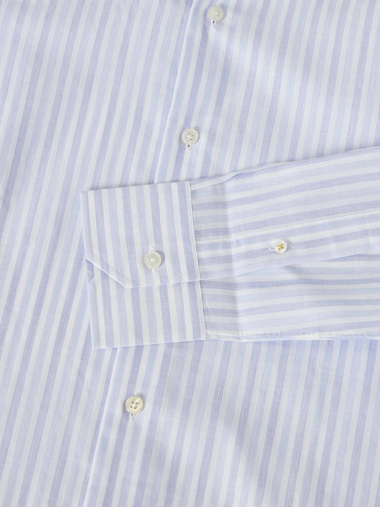 Reynolds Blue Multi Thin Stripe Cotton Linen Blend Shirt in Contemporary Fit-16-RASPBERRY-ROBERT TALBOTT-Levy's Clothier