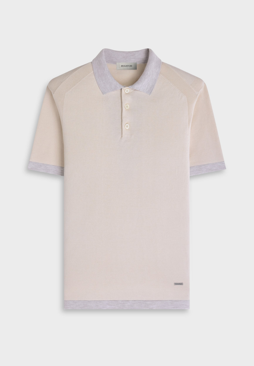 Jersey Knit Short-Sleeve Polo Sweater-M-ALMOND-BUGATCHI-Levy's Clothier