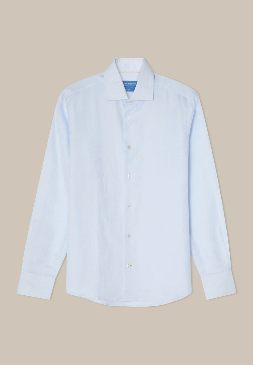 Reynolds Paisley Jacquard Cotton Linen Blend Shirt-15-LIGHT BLUE-ROBERT TALBOTT-Levy's Clothier