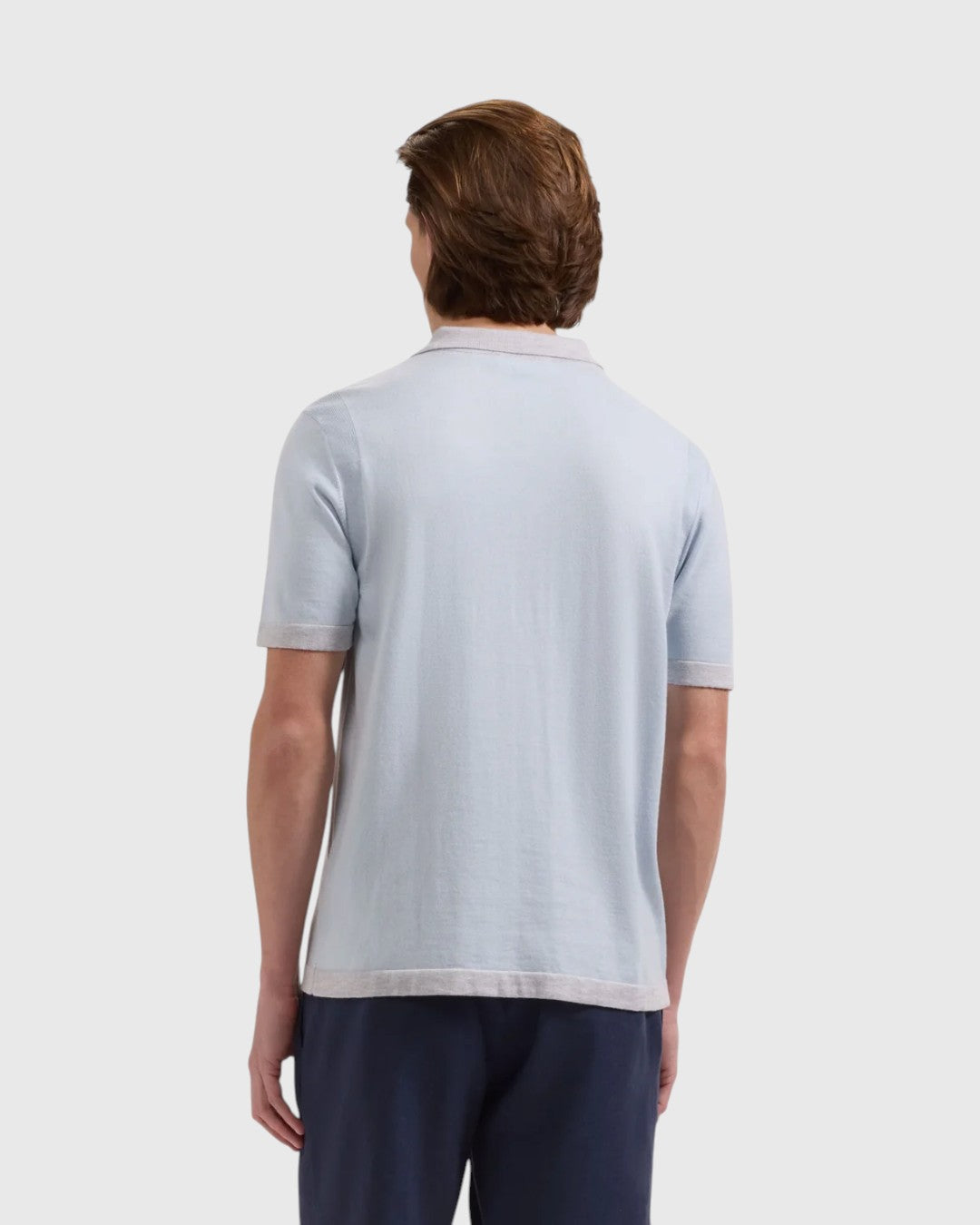 Jersey Knit Short-Sleeve Polo Sweater-M-ALMOND-BUGATCHI-Levy's Clothier