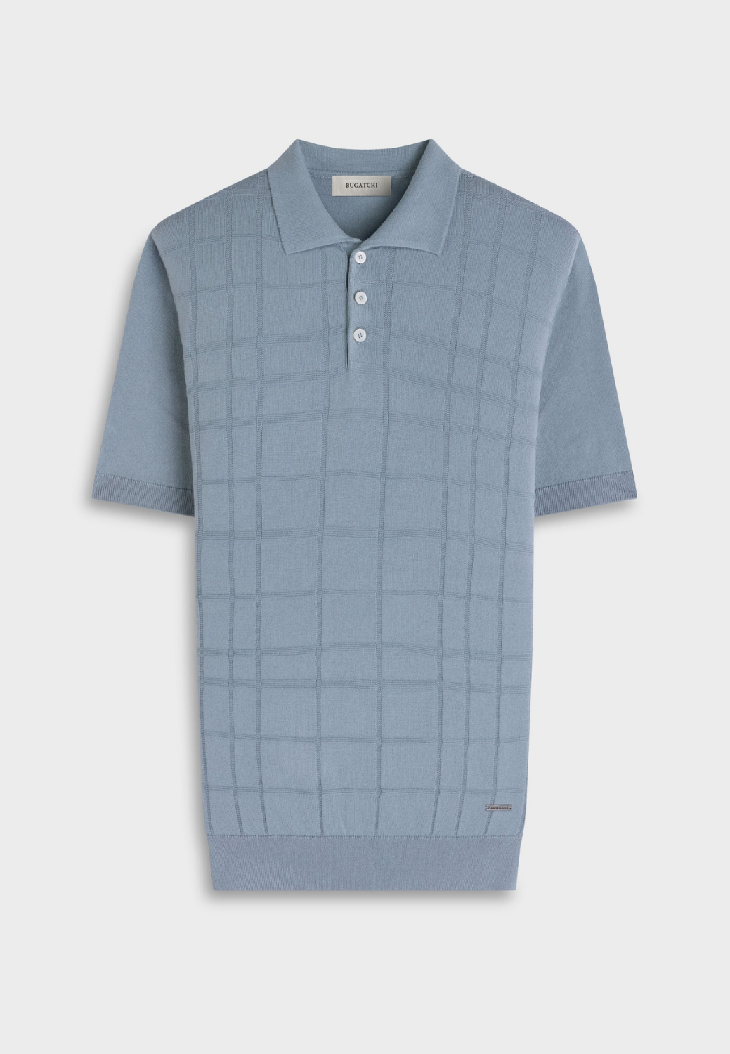Textured Grid Short-Sleeve Polo Sweater-M-WHITE-BUGATCHI-Levy's Clothier