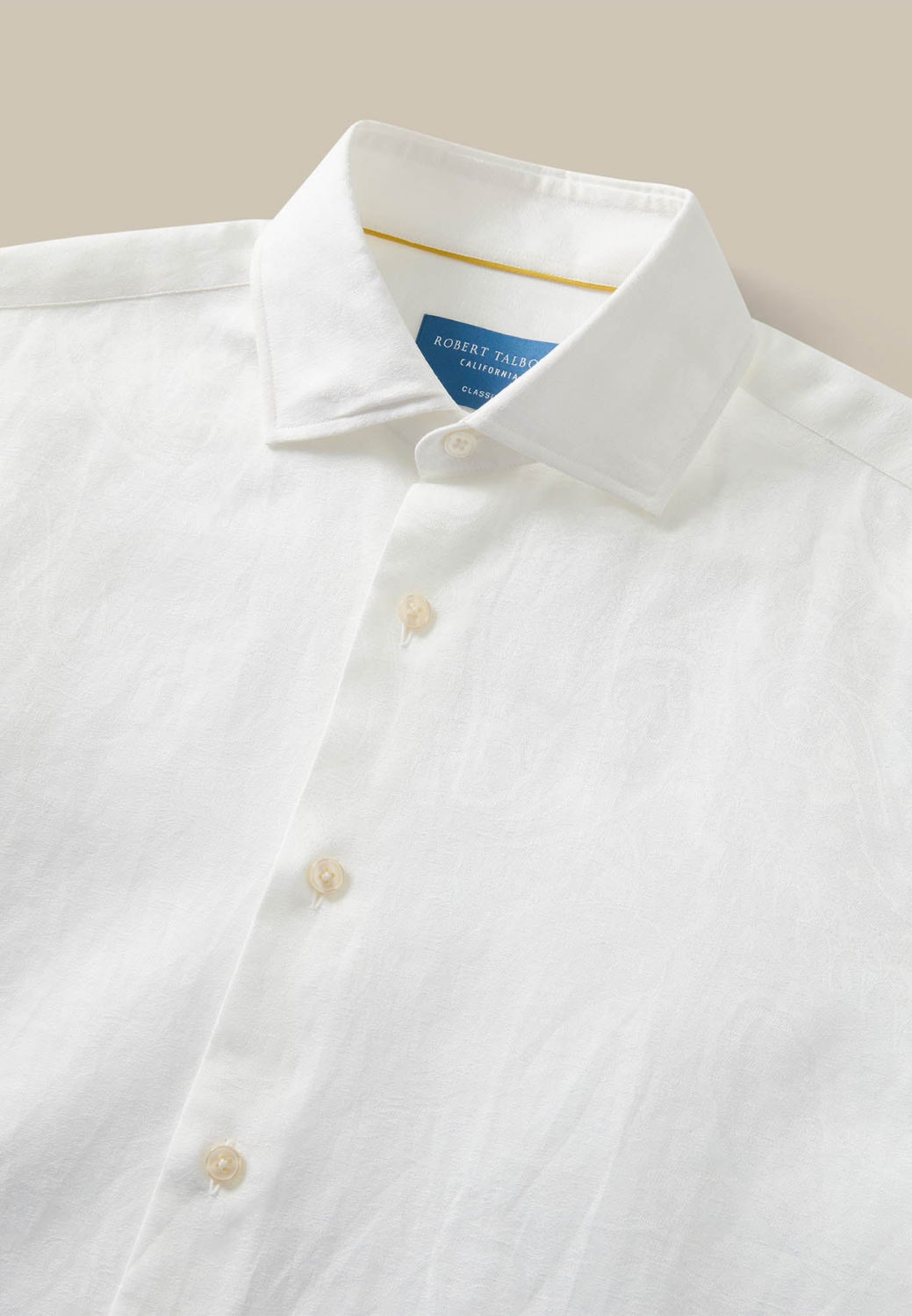 Reynolds Paisley Jacquard Cotton Linen Blend Shirt-15-LIGHT BLUE-ROBERT TALBOTT-Levy's Clothier