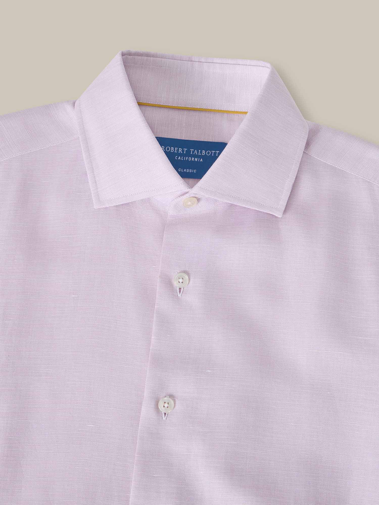 Reynolds Cotton Linen Blend Shirt in Contemporary Fit-S-RASPBERRY-ROBERT TALBOTT-Levy's Clothier