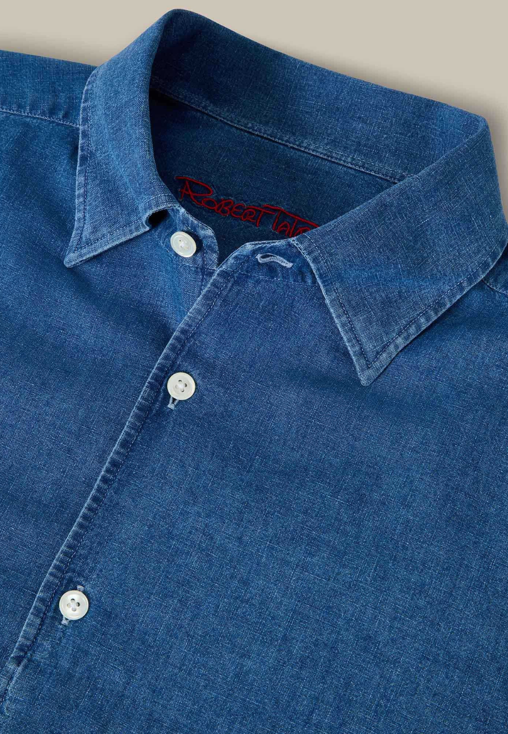 Morgan Linen/Cotton Shirt - Light Denim-M-LIGHT DENIM BLEACHED WASH-ROBERT TALBOTT-Levy's Clothier