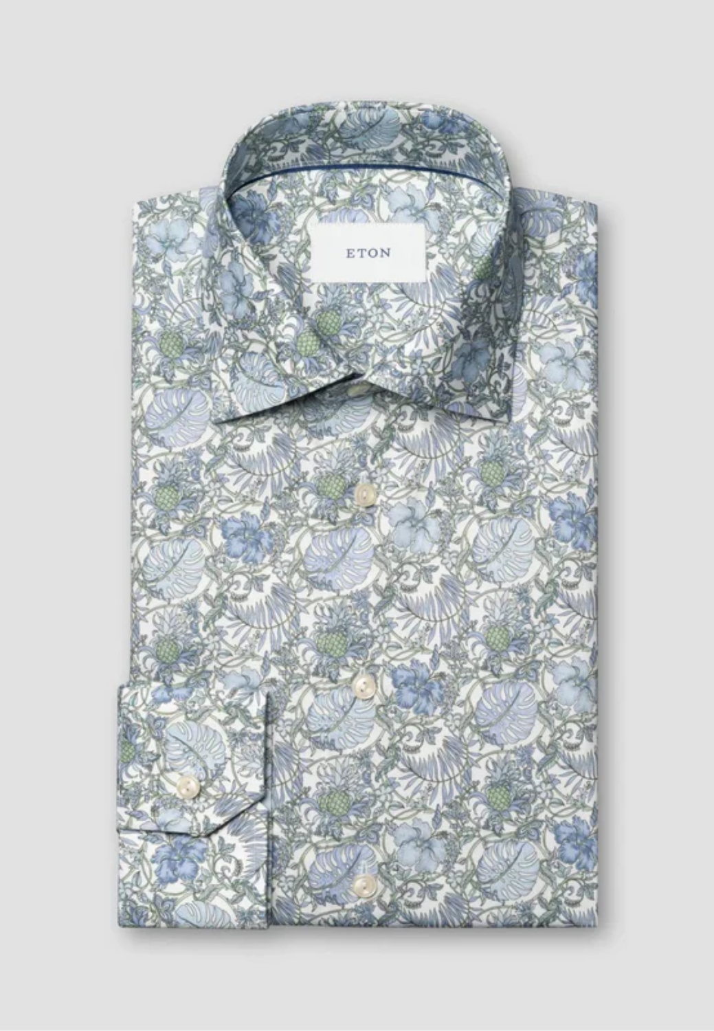 Classic Fit Shirt Green, Flowers-17.5-Green-ETON OF SWEDEN-Levy's Clothier