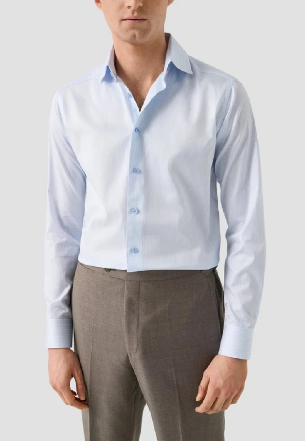 Contemporary Fit Stripe Shirt - Bright Blue-16-Bright Blue-ETON OF SWEDEN-Levy's Clothier