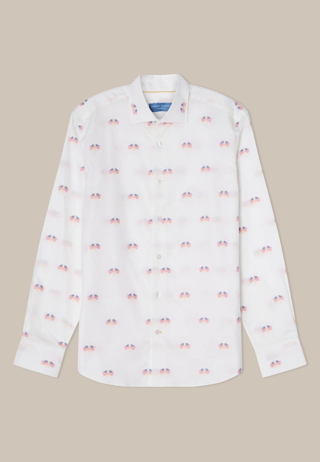 Reynolds Flag Fil Coupe Twill Shirt - White-S-WHITE-ROBERT TALBOTT-Levy's Clothier