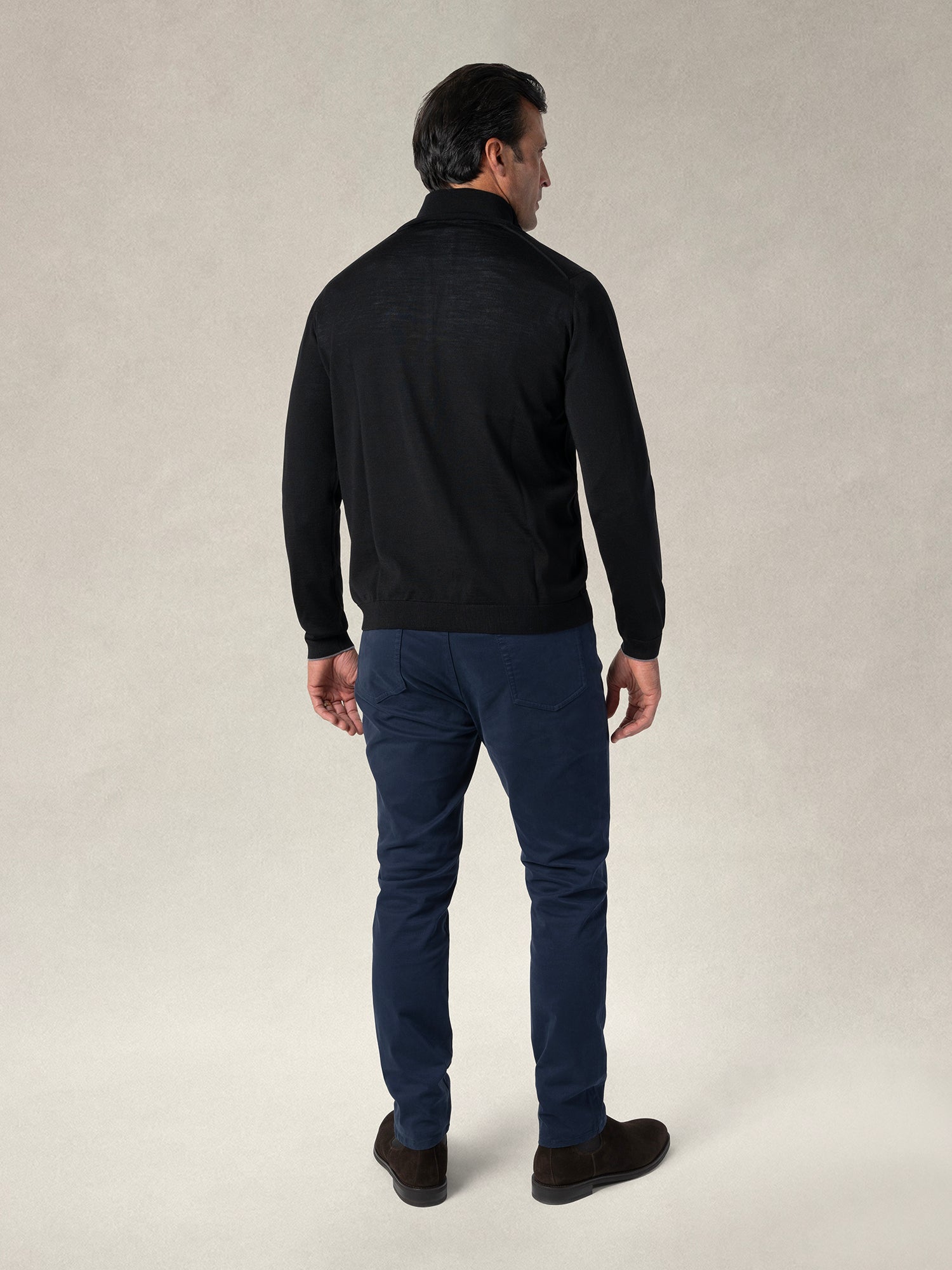 Eastwood Quarter Zip Sweater-M-SKY BLUE WITH NAVY TIPPING-ROBERT TALBOTT-Levy's Clothier