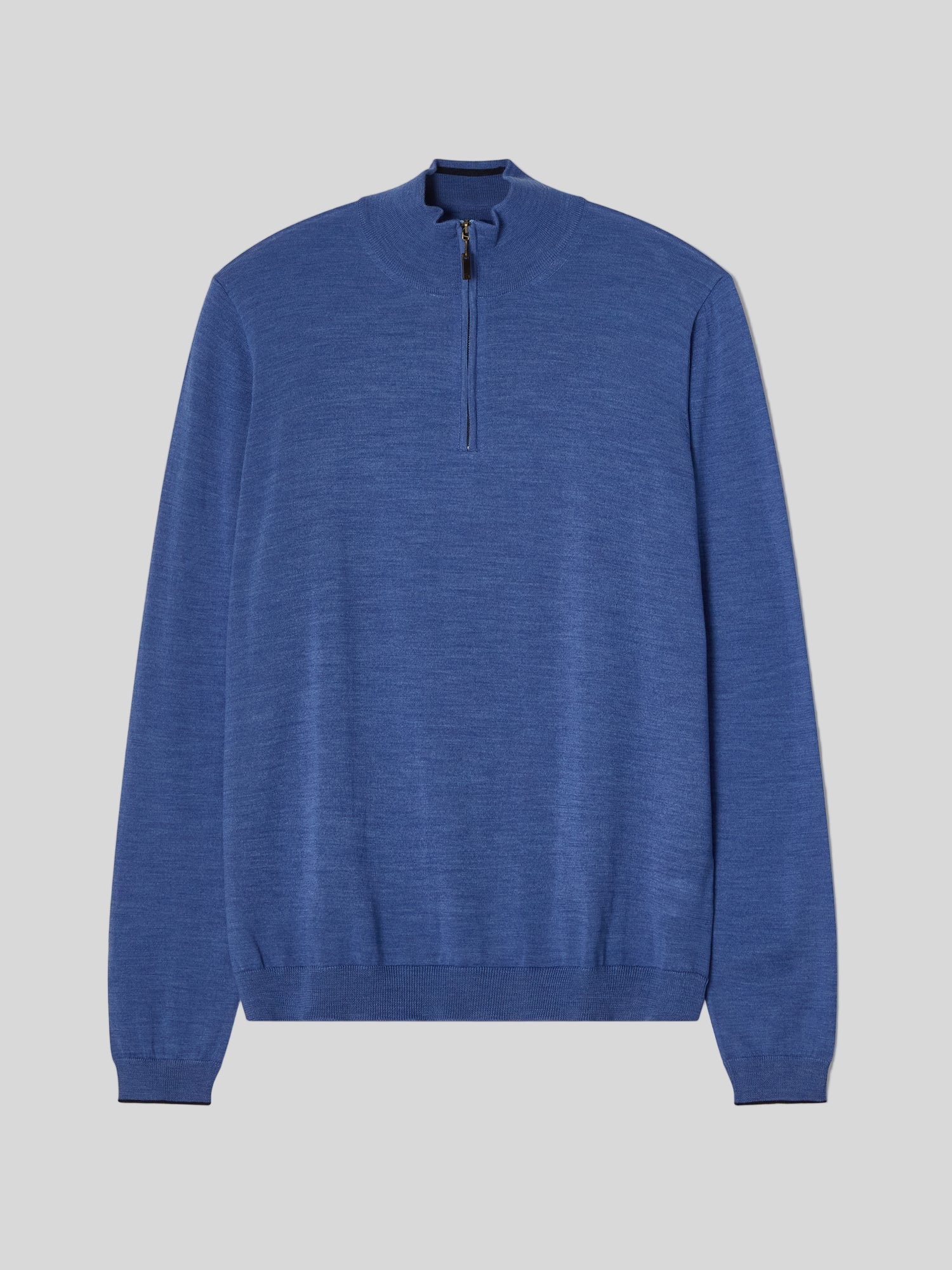 Eastwood Quarter Zip Sweater-M-SKY BLUE WITH NAVY TIPPING-ROBERT TALBOTT-Levy's Clothier