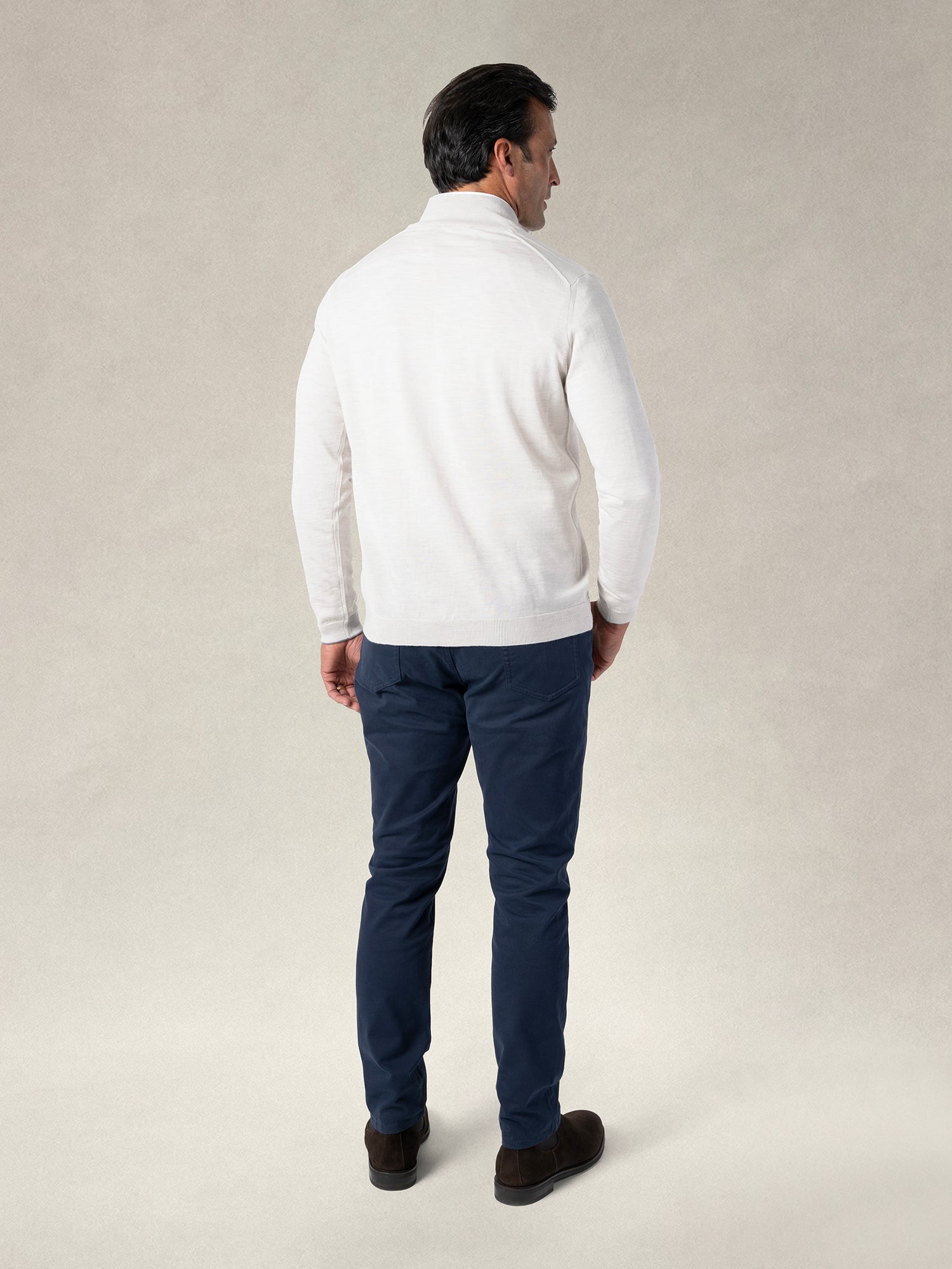 Eastwood Quarter Zip Sweater-M-SKY BLUE WITH NAVY TIPPING-ROBERT TALBOTT-Levy's Clothier
