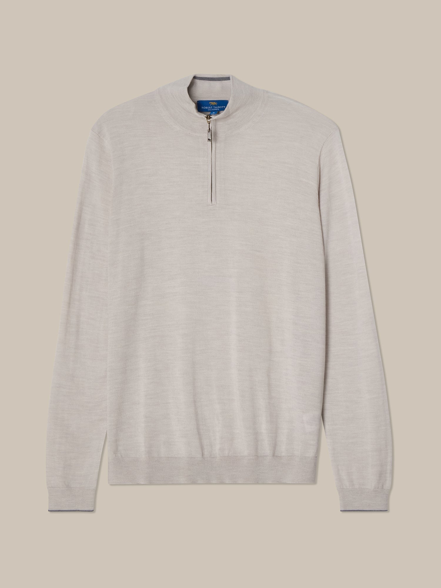 Eastwood Quarter Zip Sweater-M-SKY BLUE WITH NAVY TIPPING-ROBERT TALBOTT-Levy's Clothier