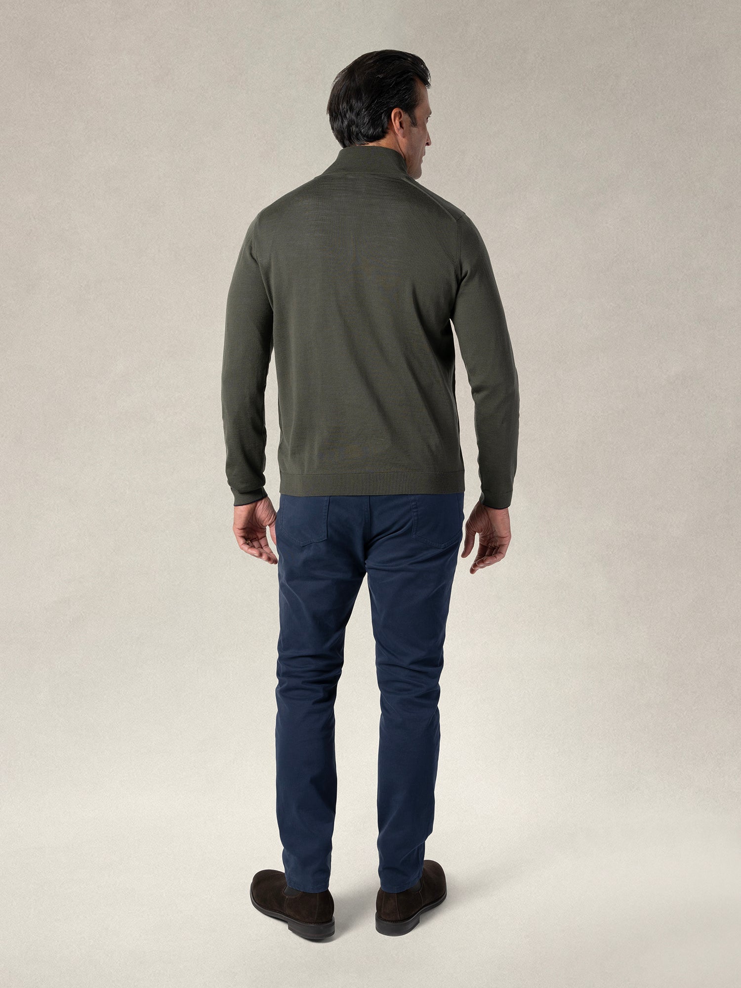 Eastwood Quarter Zip Sweater-M-SKY BLUE WITH NAVY TIPPING-ROBERT TALBOTT-Levy's Clothier