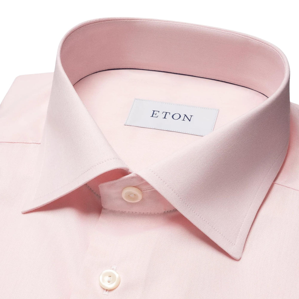 Contemporary Solid Twill Shirt - Pink-18-ETON OF SWEDEN-Levy's Clothier