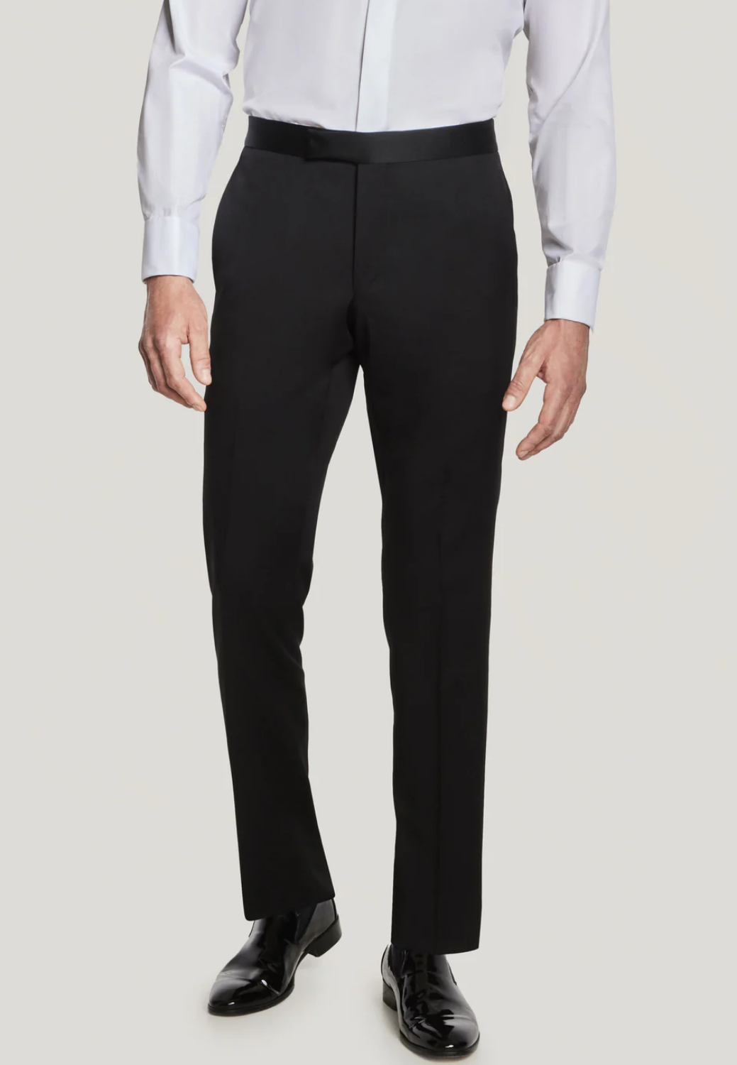 Super 130's Wool Solid Tuxedo Trouser-30-1/REG-JACK VICTOR-Levy's Clothier
