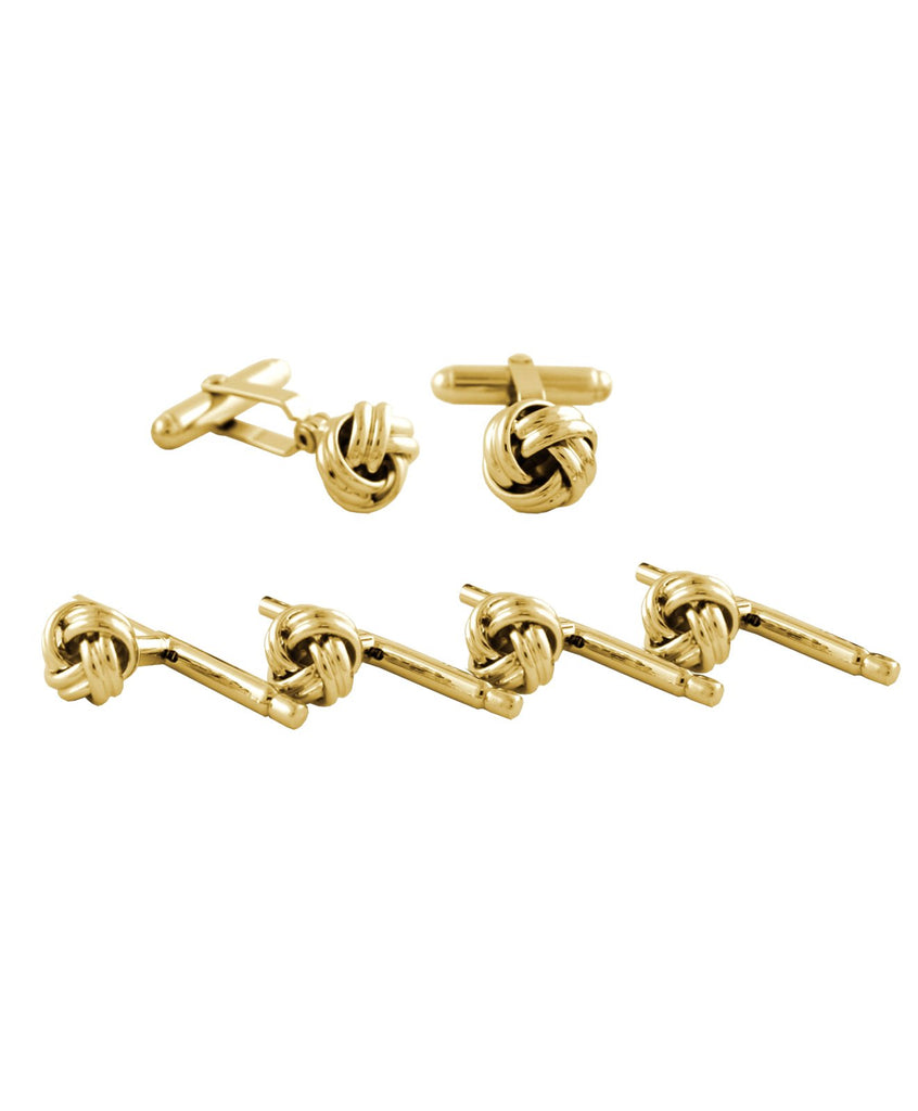 Knot Polished Brass Stud Set