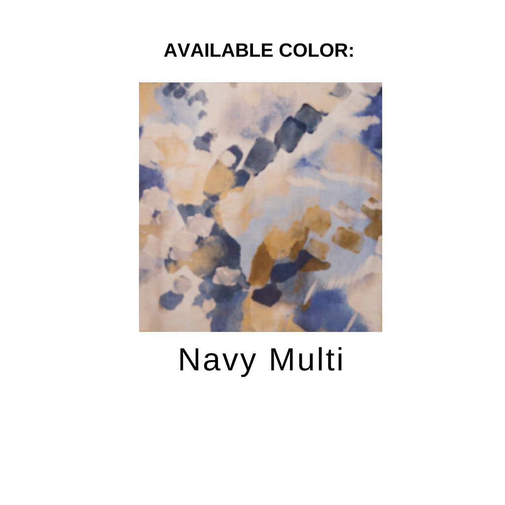 Kinross Cashmere Abstract Print Scarf - Navy