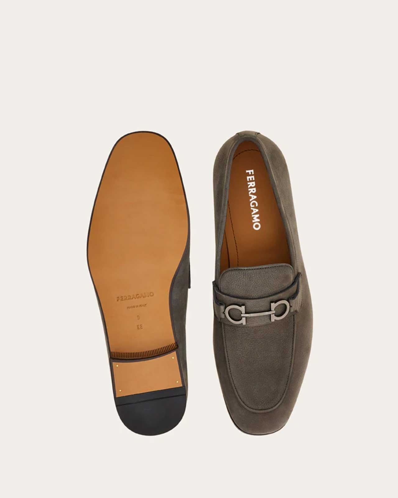 Balty Gancini Bit Loafer-7 E-Grey-FERRAGAMO-Levy's Clothier