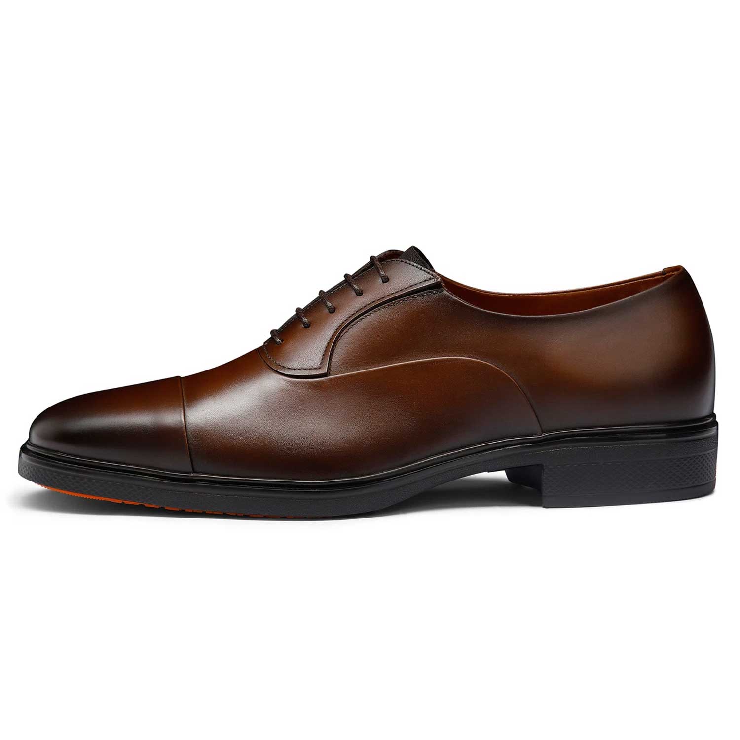 Easy Cap Toe Oxford-7 M-Dark Brown-Santoni-Levy's Clothier