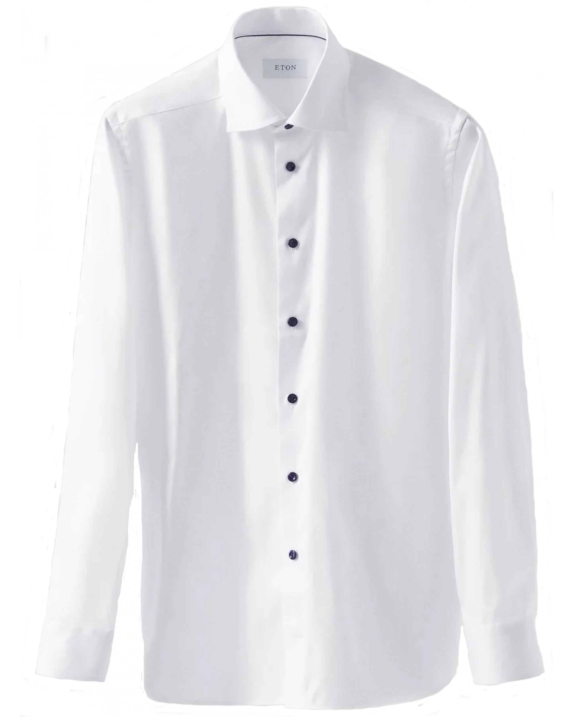 Eton White Signature Twill Shirt | Slim Fit | Cutaway Collar | Contrast Buttons-15.5/39-WHITE-ETON OF SWEDEN-Levy's Clothier