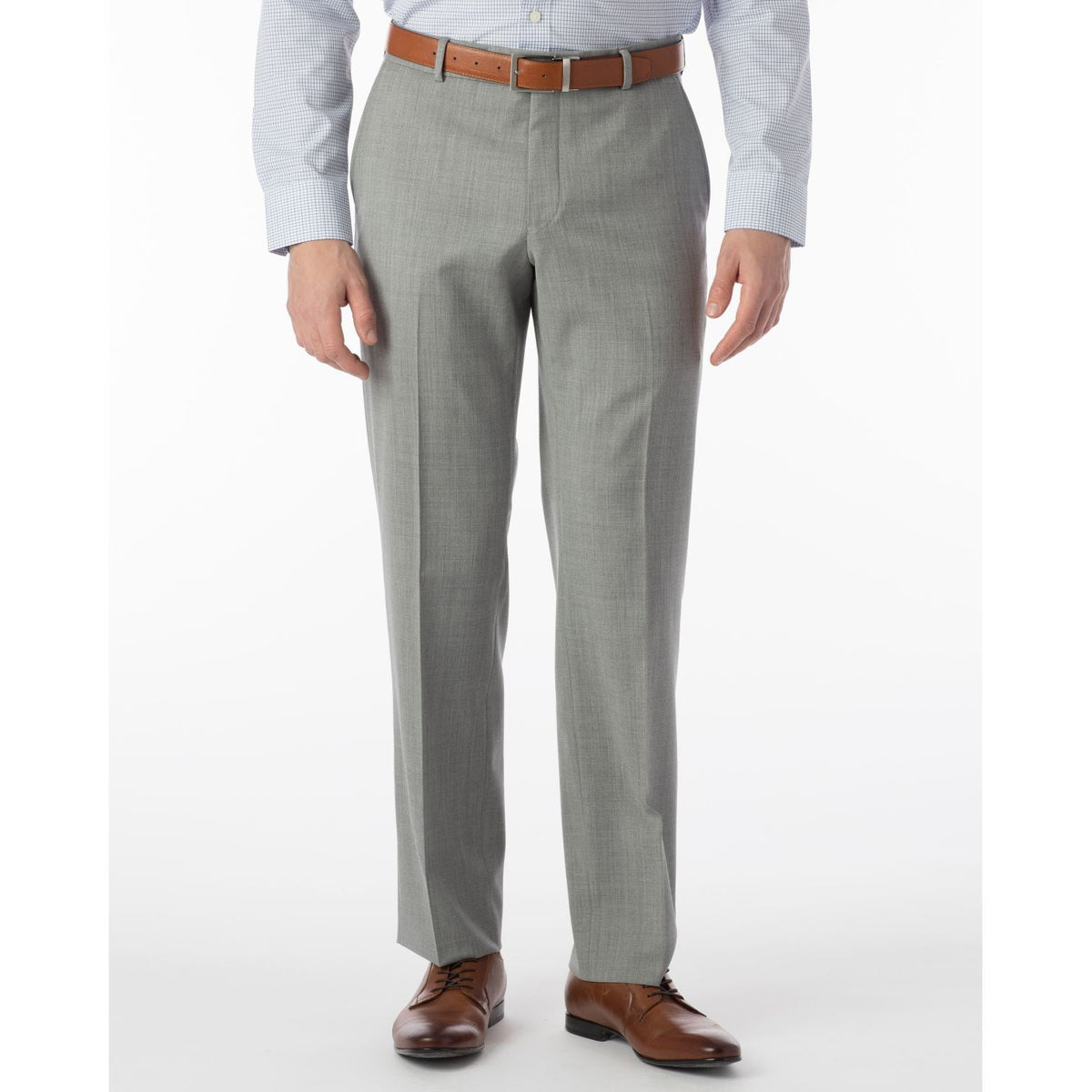 Super 120s Wool Gabardine Comfort-EZE Trouser in Pearl Grey