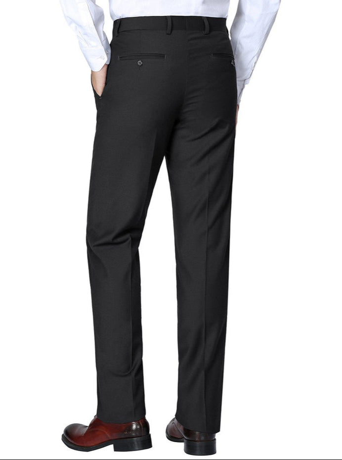 Men's Regular Fit Flat Front Wool Suit Pant