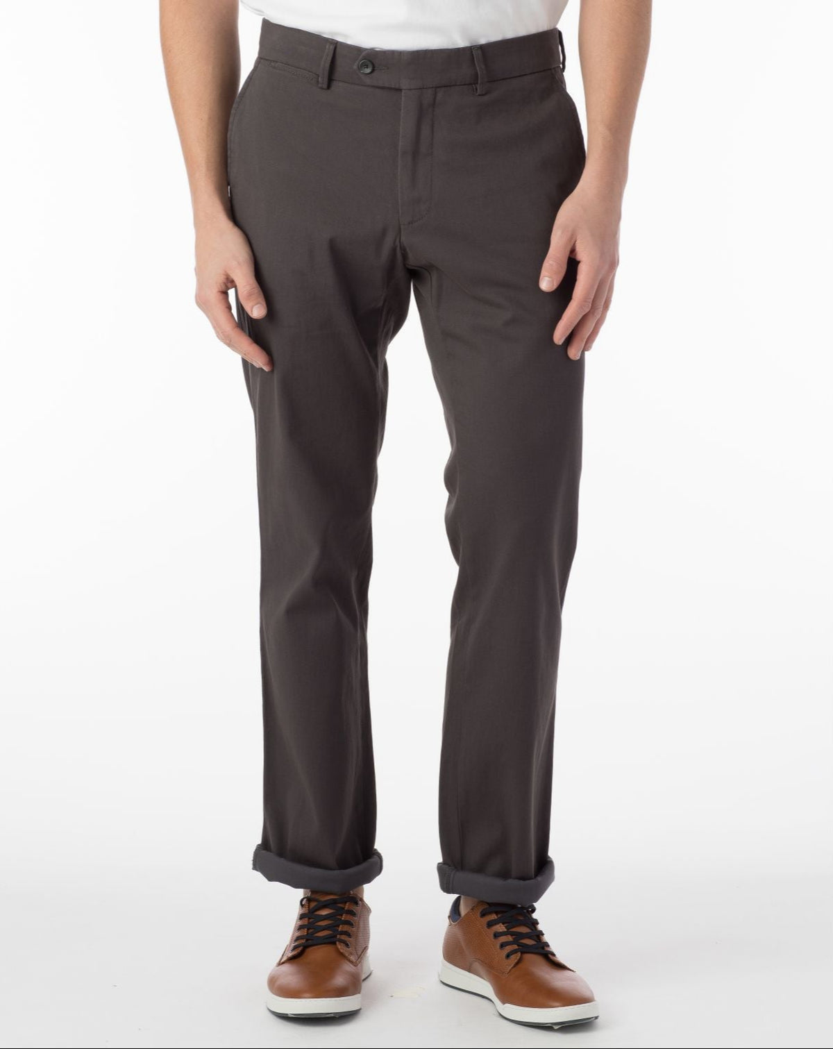 Perma Color Pima Twill Khaki Pants - Pavement