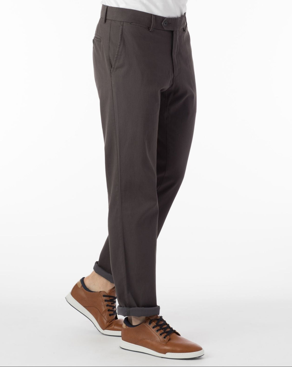 Perma Color Pima Twill Khaki Pants - Pavement